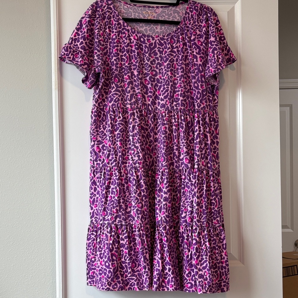 Lilly Pulitzer Jodee swing dress Purple Berry My Favorite Spot print womens XL